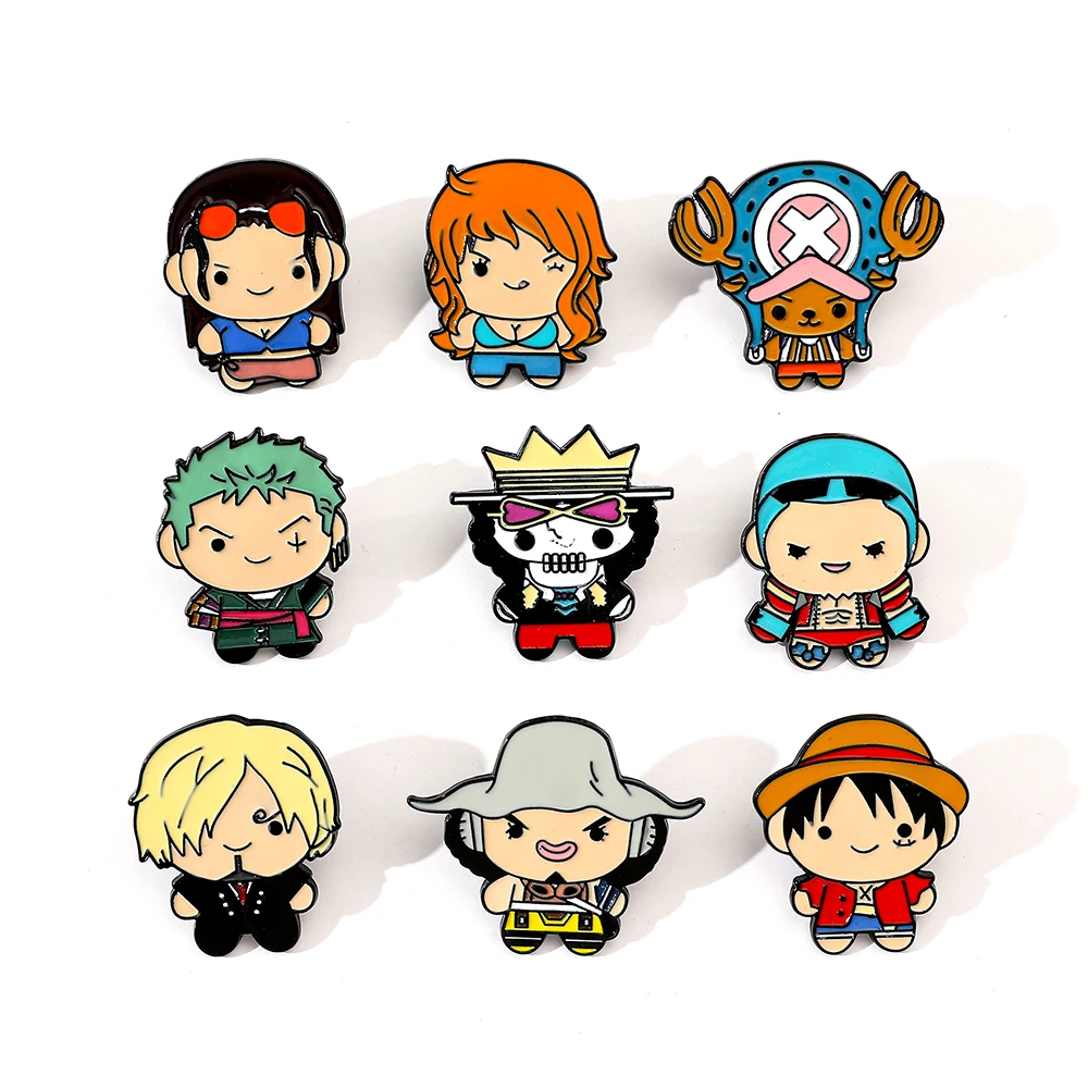 Embroidery Wallpaper - 9 Pcs Creative Cartoon Brooch Anime