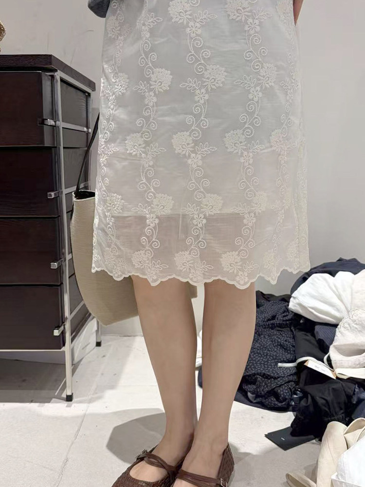 Korean Style plus Size Embroid - Embroidery Skirt recension och pris
