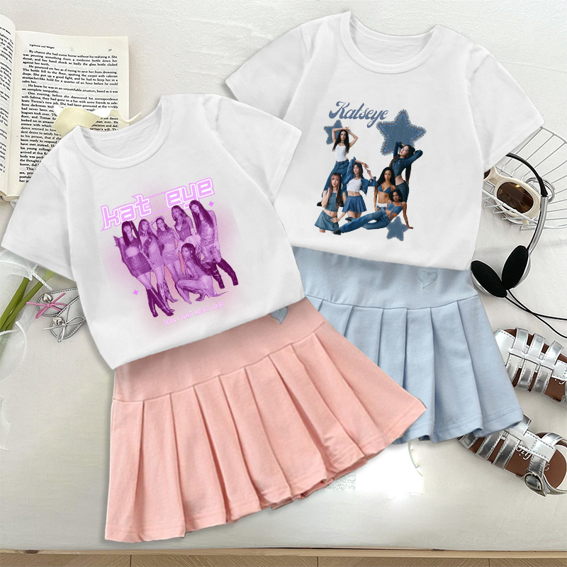 Fashion K POP K-KATSEYE T-shir - Embroidery Shirt recension och pris