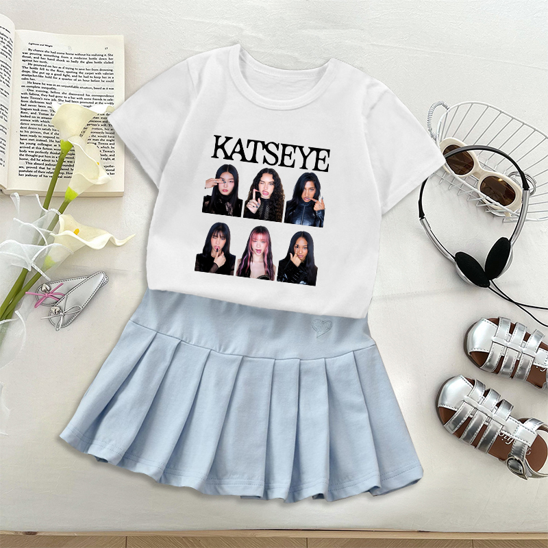 Fashion K POP K-KATSEYE T-shir - Embroidery Shirt recension och pris