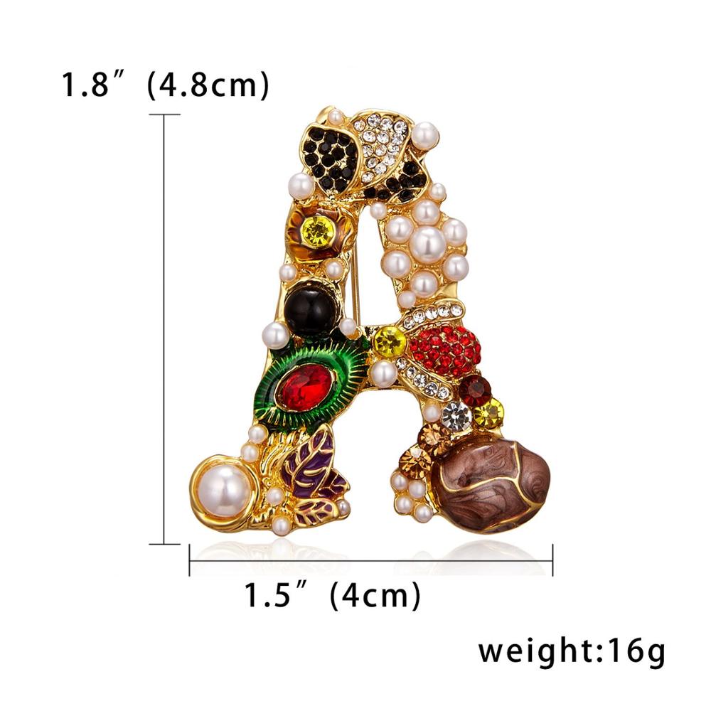 Fashion Enamel Pearl Rhineston - Embroidery Letter M recension och pris