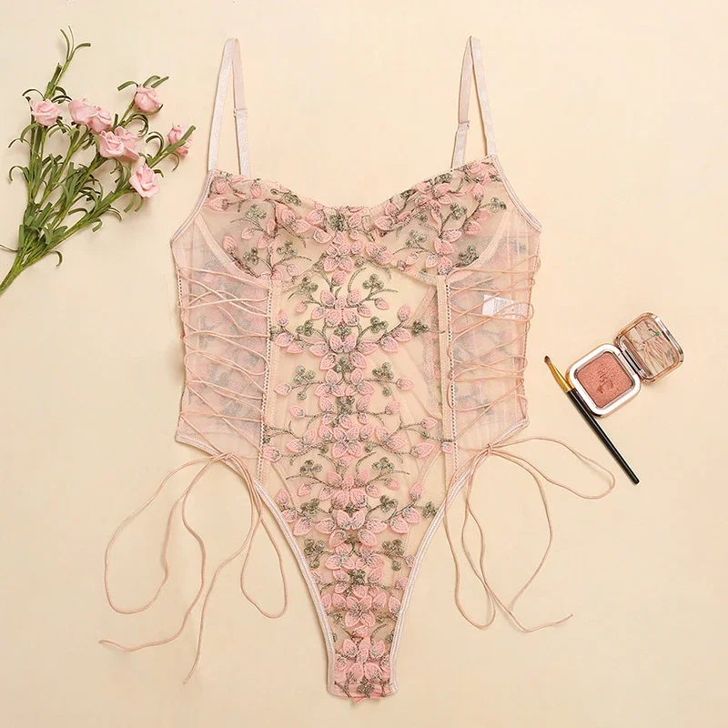 Women Sexy Lingerie Bodysuit F - Embroidery Print recension och pris