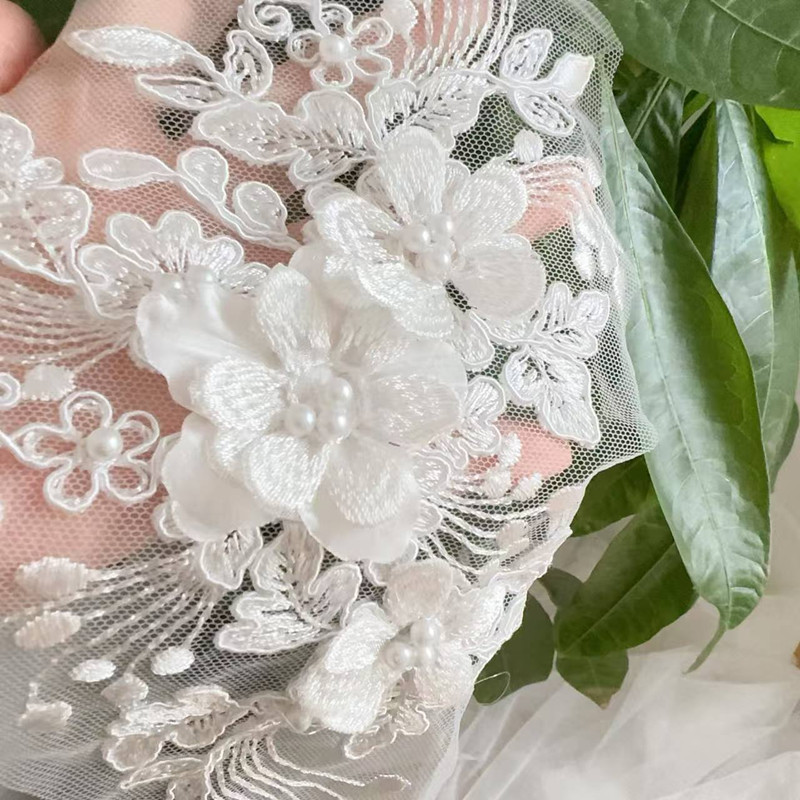 2PCS=1Pair,Rope Embroidery Pea - Embroidery White Dress recension och pris