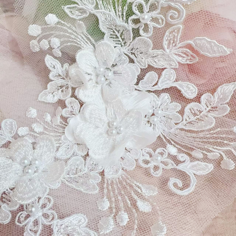 2PCS=1Pair,Rope Embroidery Pea - Embroidery White Dress recension och pris