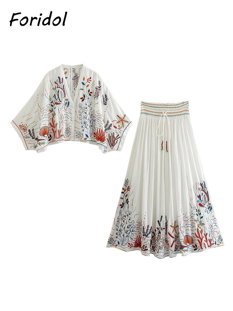 Foridol Marine Organism Embroi - Embroidery Skirt recension och pris