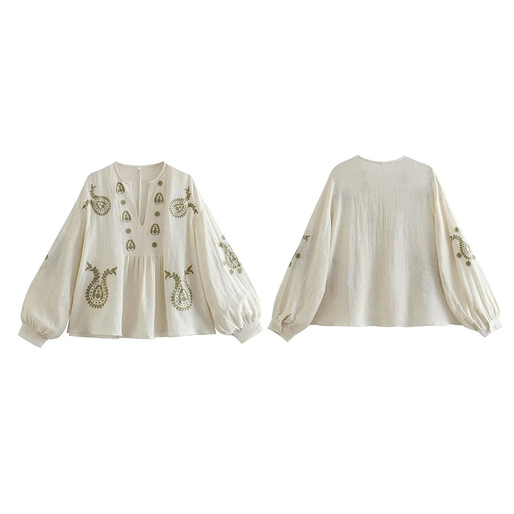 Womens New Loose Cotton Embroi - Embroidery Uniform recension och pris