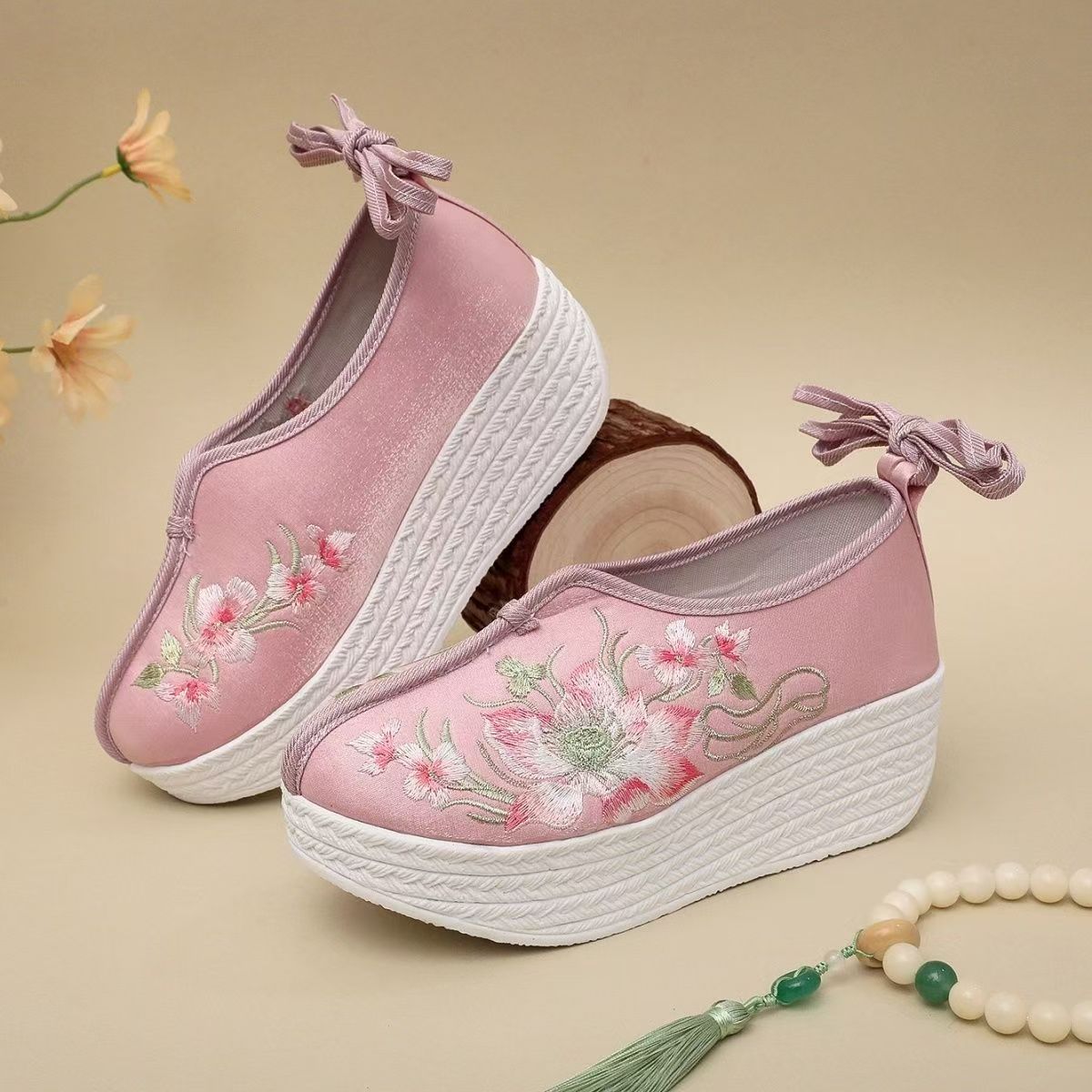 Woman Ethnic Style Wedges Embr - Embroidery Skirt recension och pris