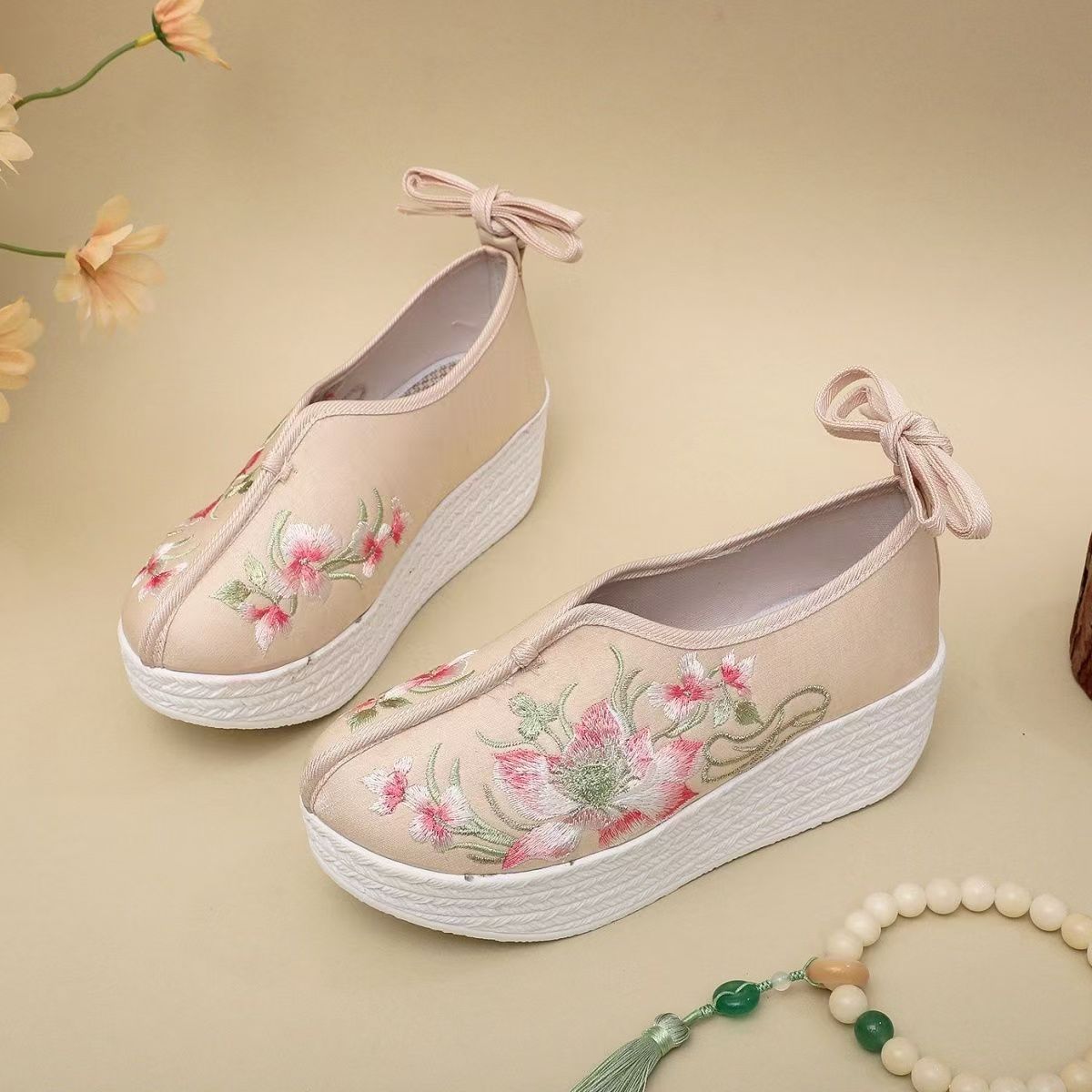 Woman Ethnic Style Wedges Embr - Embroidery Skirt recension och pris