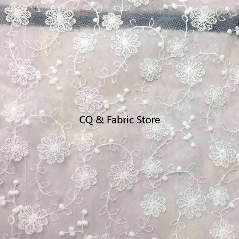 1yard 130cm Chantilly White We - Embroidery White Dress recension och pris