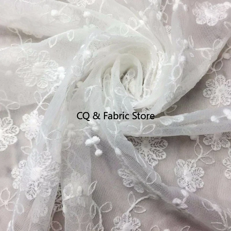 1yard 130cm Chantilly White We - Embroidery White Dress recension och pris