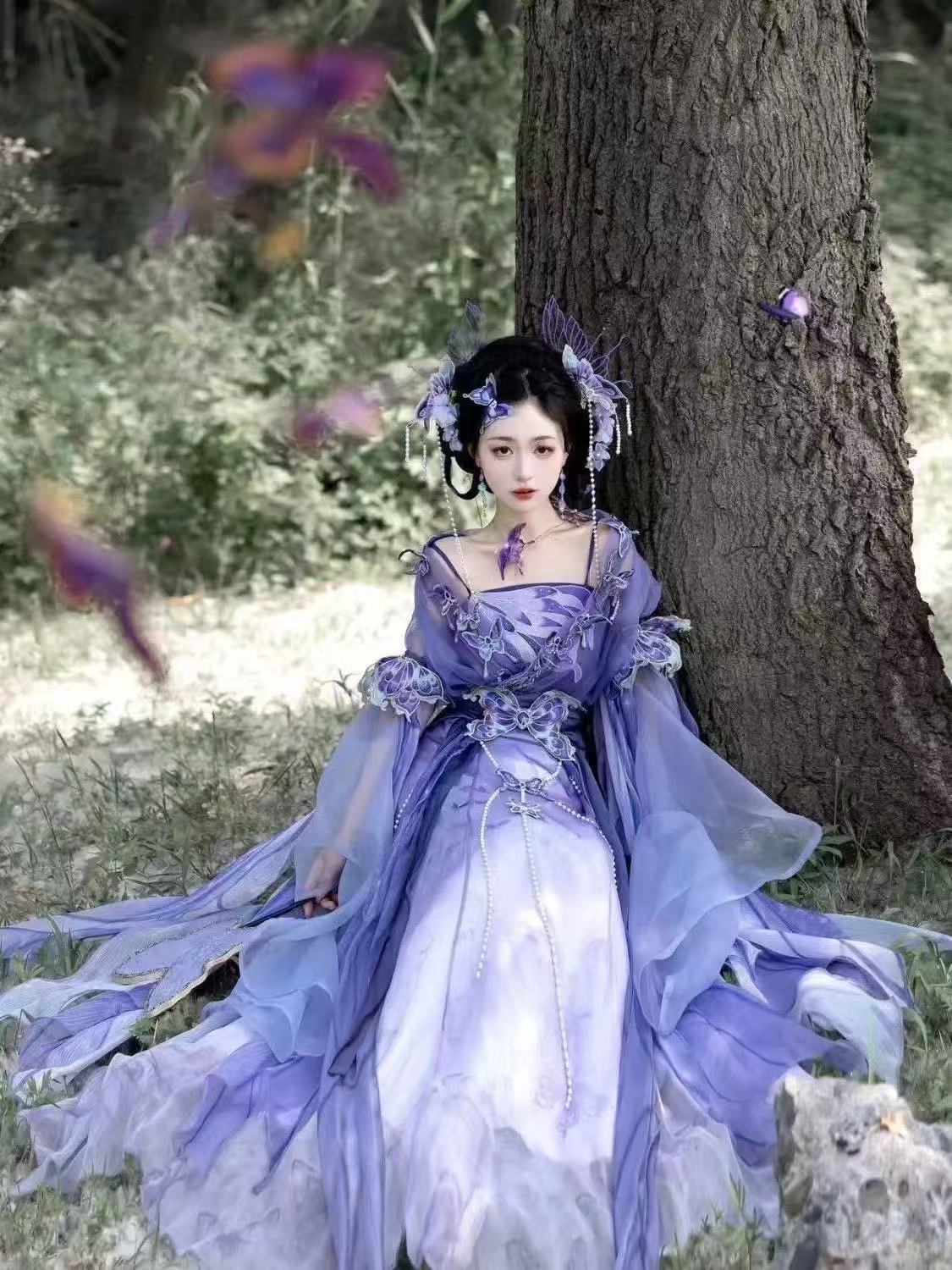 Original Chinese Purple Hanfu  - Embroidery Skirt recension och pris