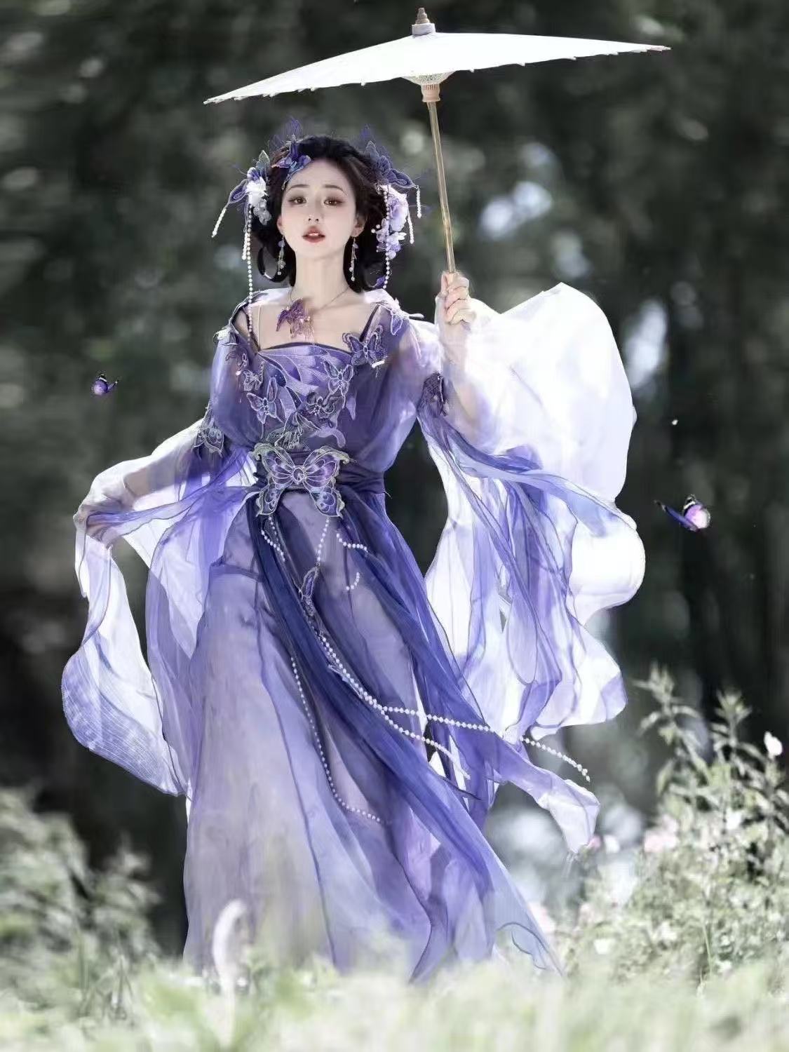 Original Chinese Purple Hanfu  - Embroidery Skirt recension och pris