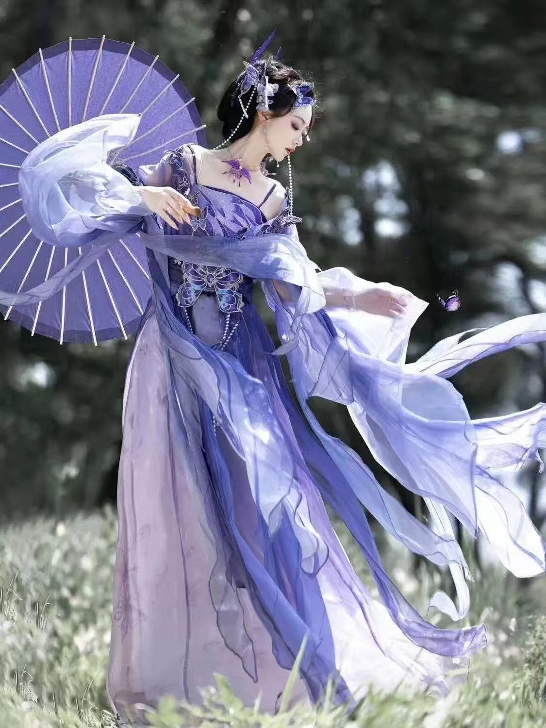 Original Chinese Purple Hanfu  - Embroidery Skirt recension och pris