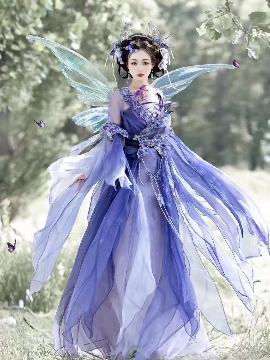 Original Chinese Purple Hanfu  - Embroidery Skirt recension och pris