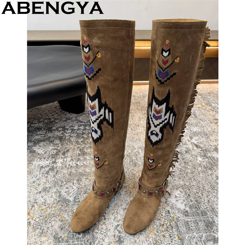 ABENGYA 2026 Winter New Knee H - Embroidery Print recension och pris
