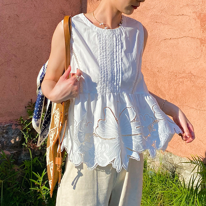 French Style Summer Boho Blous - Embroidery Uniform recension och pris