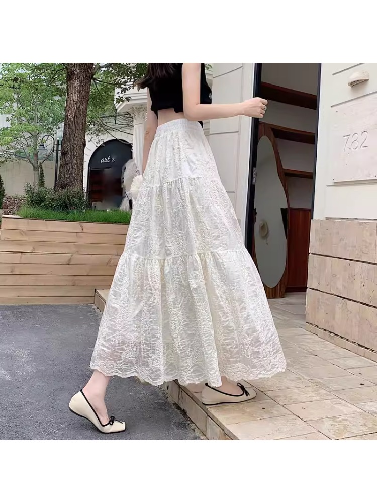 plus Size Women's High Waist A - Embroidery Skirt recension och pris