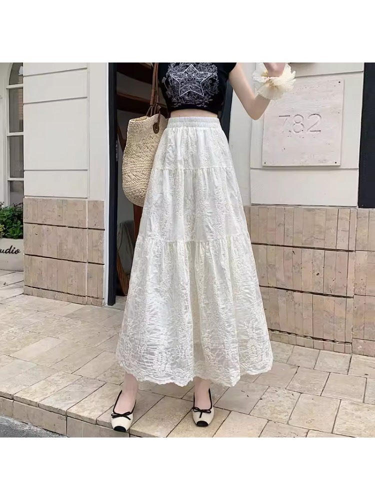 plus Size Women's High Waist A - Embroidery Skirt recension och pris