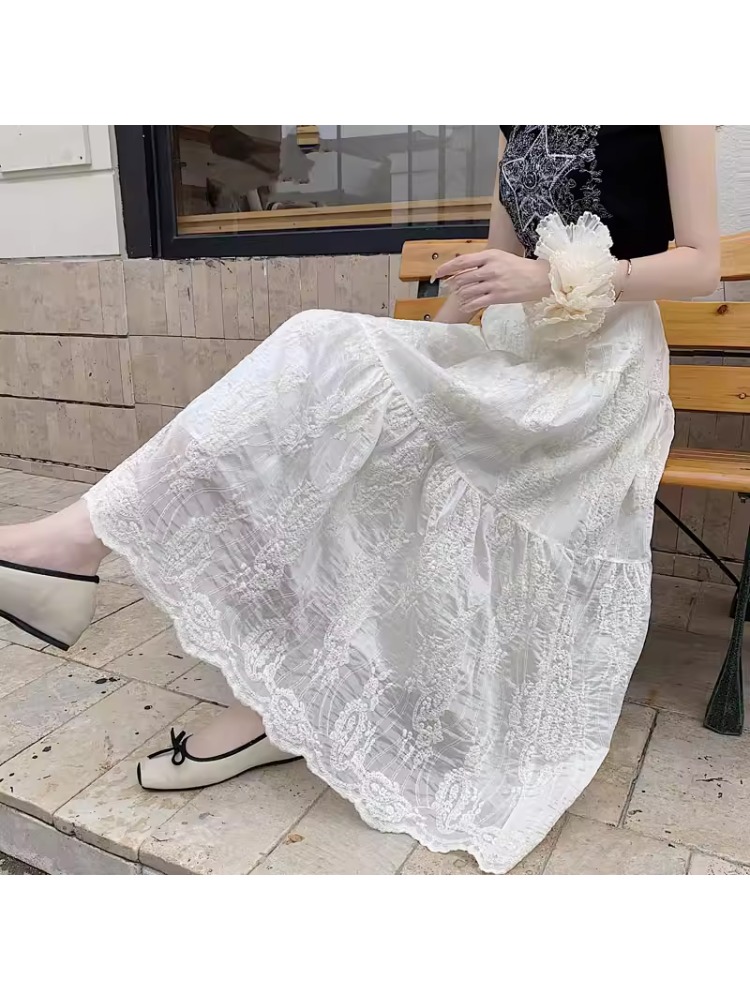plus Size Women's High Waist A - Embroidery Skirt recension och pris