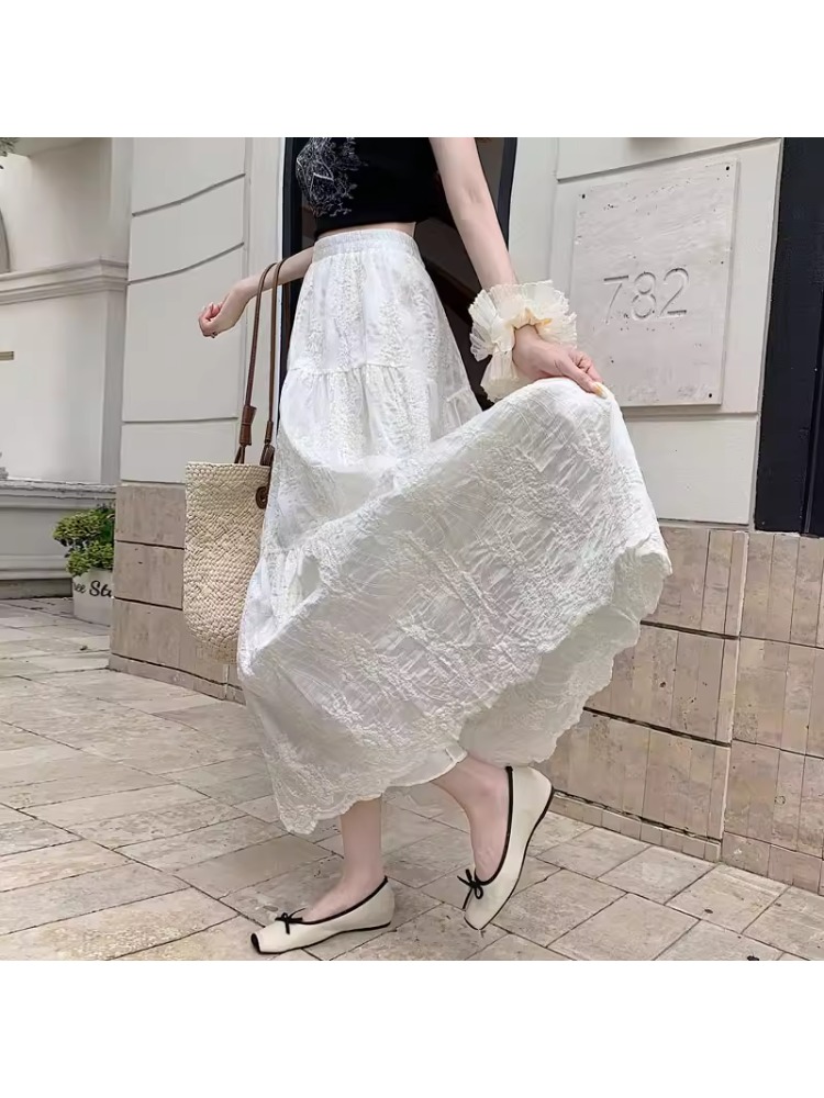 plus Size Women's High Waist A - Embroidery Skirt recension och pris