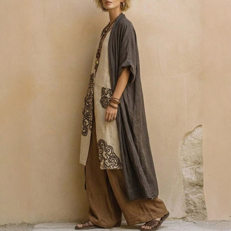 Boho Open Front Kimono Geometr - Embroidery Class recension och pris