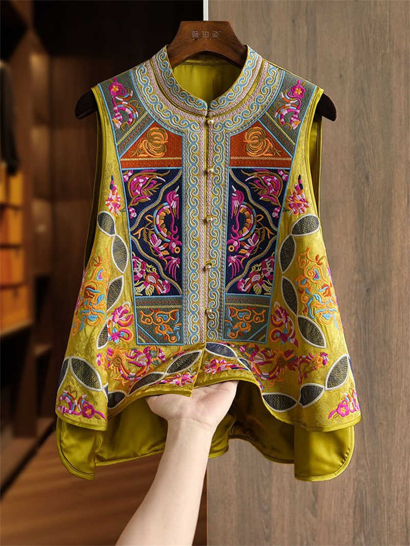 Women's Waistcoat Shoulders Ye - Embroidery Yellow recension och pris