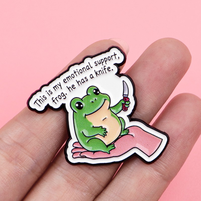 Quote Enamel Pin Cute Frog Cat - Embroidery Wallpaper recension och pris