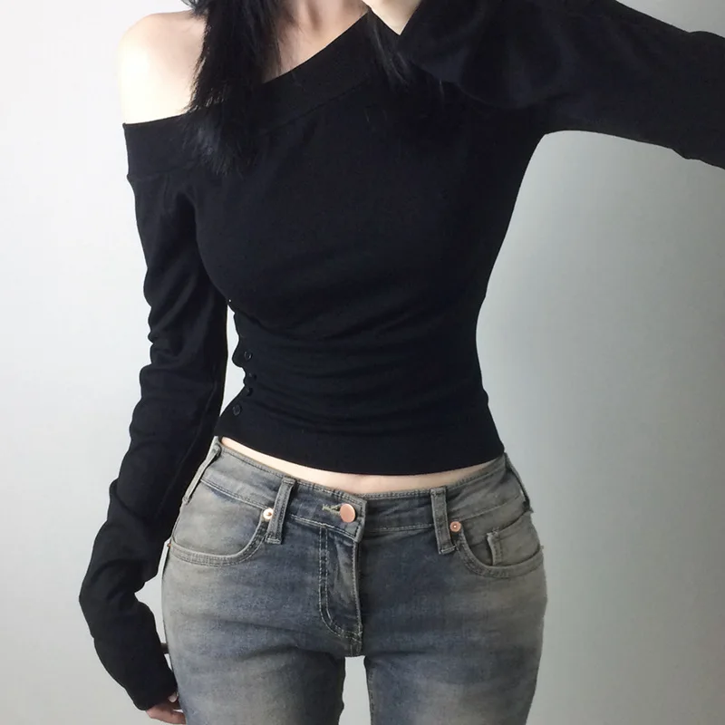 Y2K Vintage Pleated Button T-S - Embroidery Shirt recension och pris