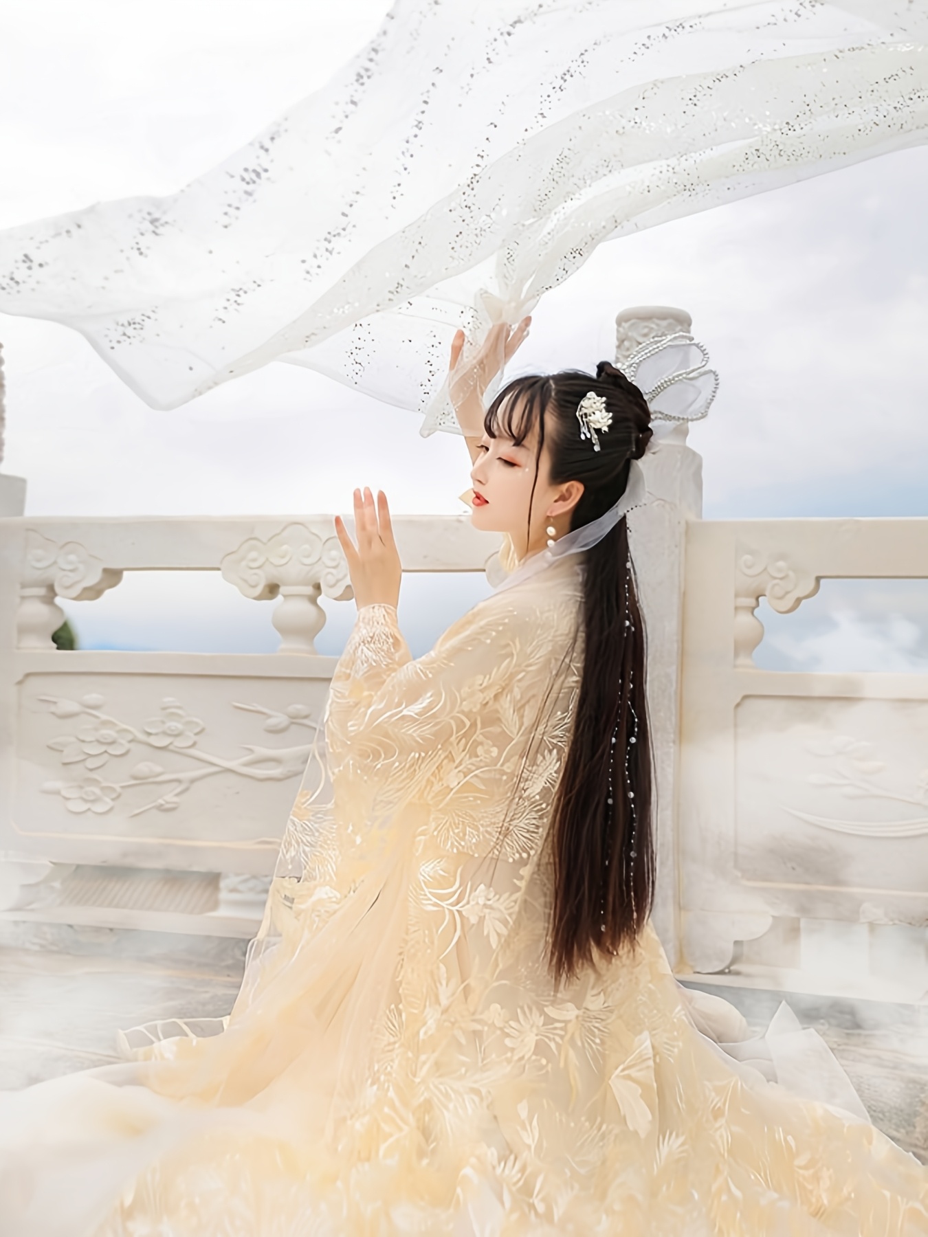 Female Hanfu Traditional Costu - Embroidery Yellow recension och pris
