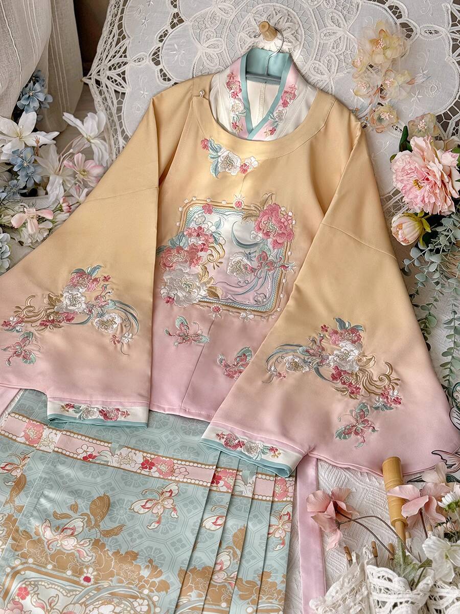 New Hanfu Women Ming System Ro - Embroidery Skirt recension och pris