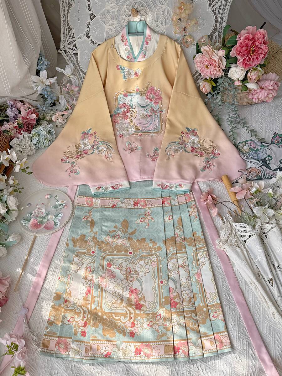 New Hanfu Women Ming System Ro - Embroidery Skirt recension och pris