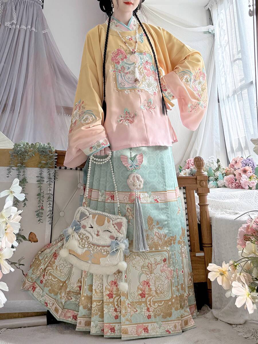 New Hanfu Women Ming System Ro - Embroidery Skirt recension och pris