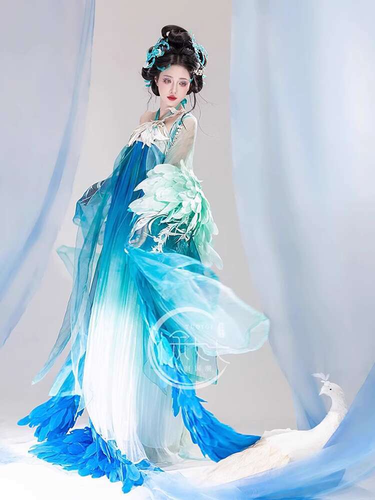 New Peacock Hanfu Womens fashi - Embroidery Shirt recension och pris