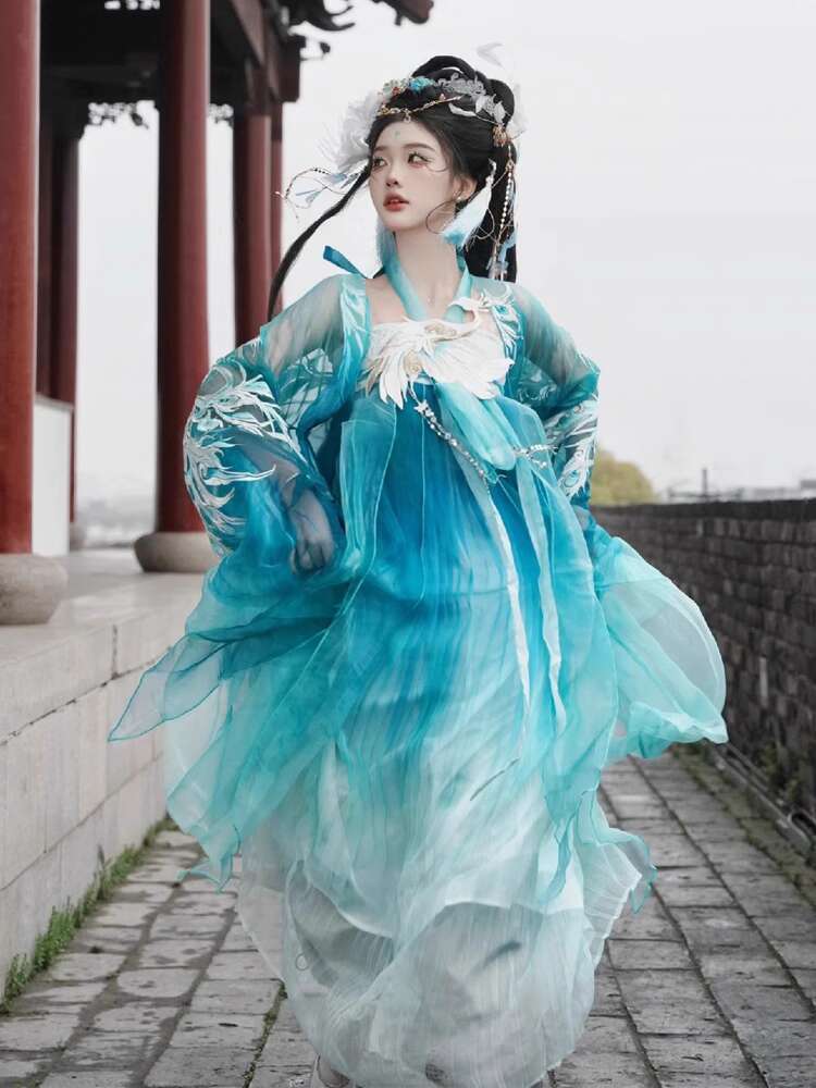 New Peacock Hanfu Womens fashi - Embroidery Shirt recension och pris