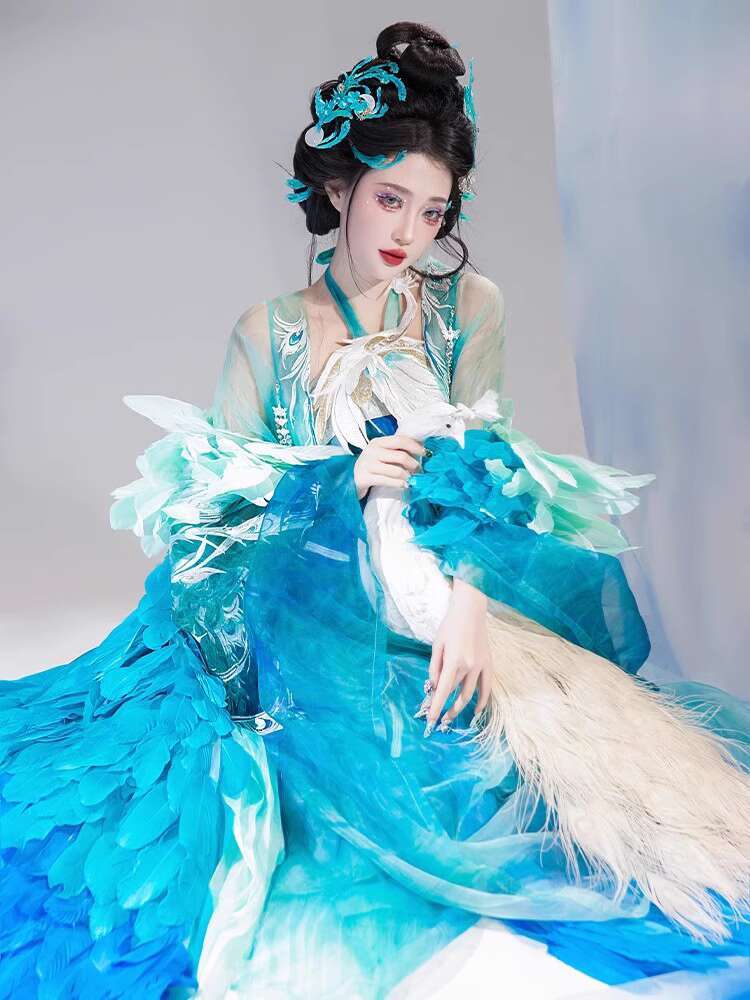 New Peacock Hanfu Womens fashi - Embroidery Shirt recension och pris