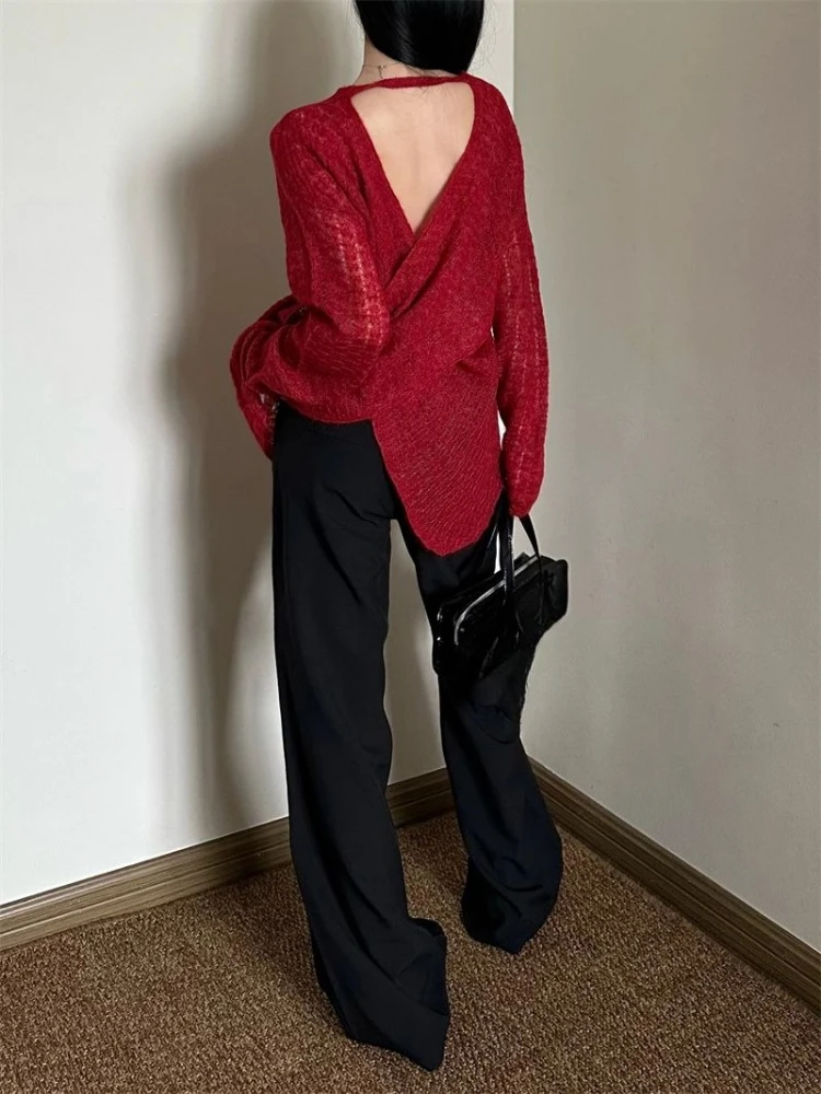 Y2K See-Through Knitted Women' - Embroidery Shirt recension och pris