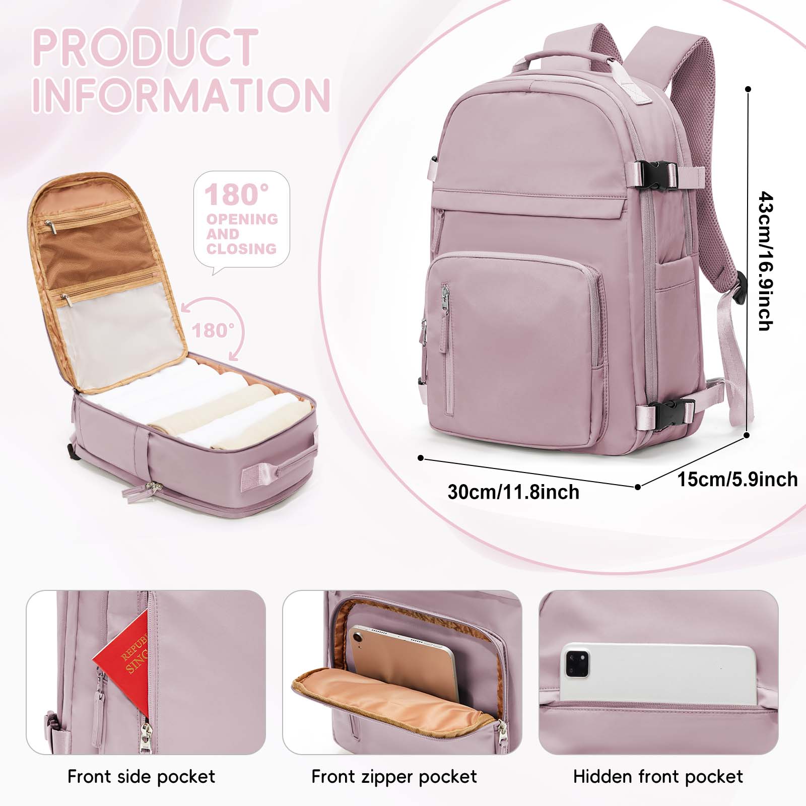 Anti-theft Backpacks Women's T - Embroidery University recension och pris