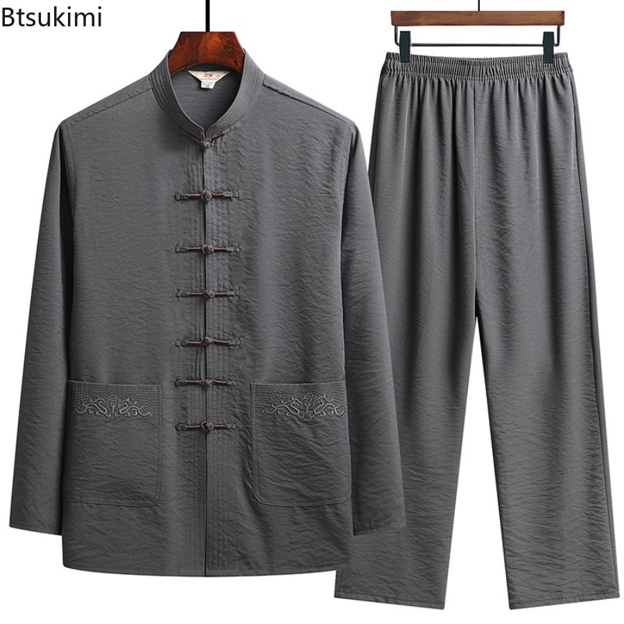 Chinese Style Set Men's Spring - Embroidery Uniform recension och pris