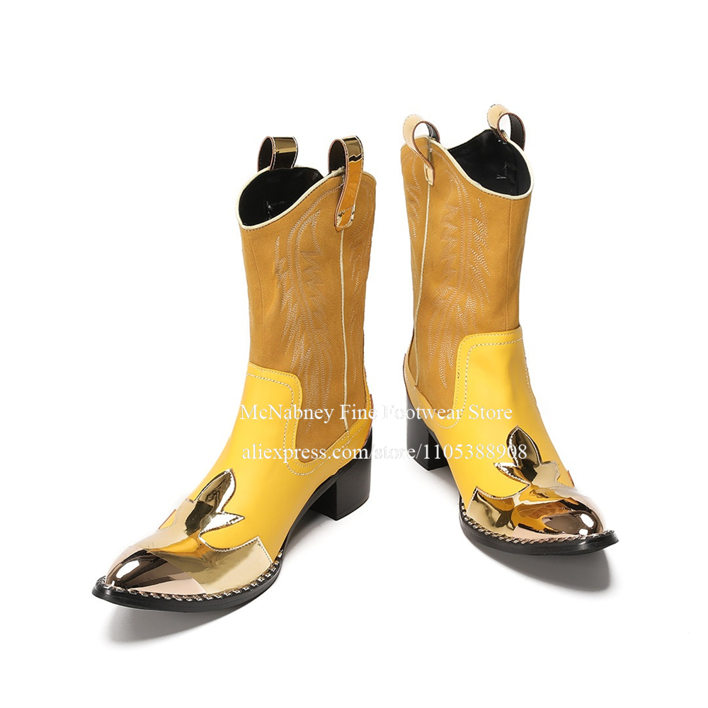 Yellow Gold Metal Toe Suede We - Embroidery Yellow recension och pris